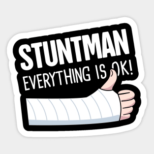 Stuntman Fractured Broken Wrist Get Well Gift Sticker